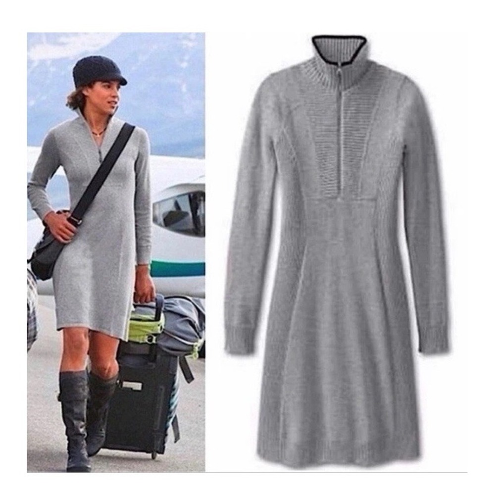 Athleta Gray Long Sleeve Dress